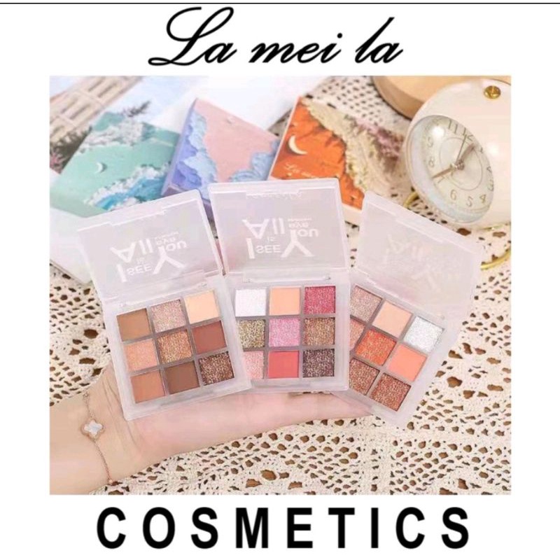 Lameila 5099 Eyeshadow palette 9 warna glitter berkualitas