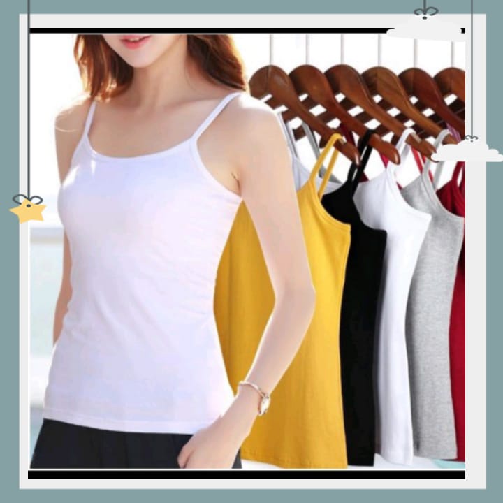 5 PCS LAGI HEMAT Tangtop singlet polos wanita tali kecil dalaman cewe remaja dan dewasa Tank top kao