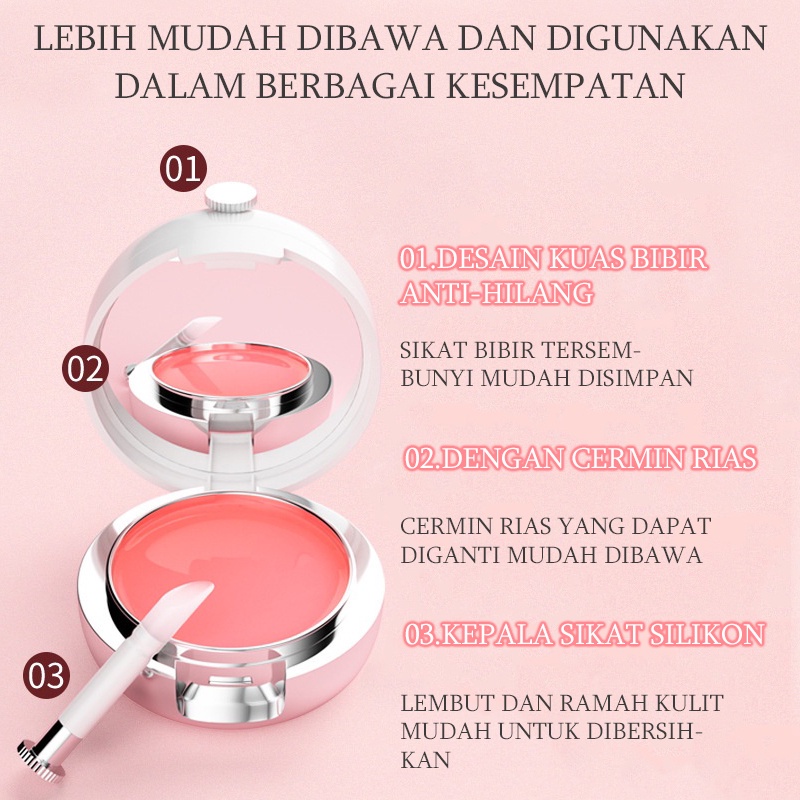 Lips serum Pemerah bibir Lip care 10g Pelembab bibir, Melembabkan,anti kering, memperbaiki dan menipiskan garis bibir, penghilang bibir hitam, lip scrub, kuas bibir dengan cermin, lip blam tidak berwarna, ocok untuk ibu hamil