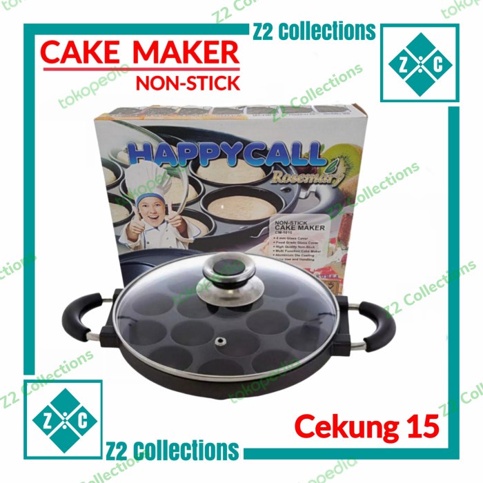 Cetku Happy Call 15 Lubang Cekung Cetakan Takoyaki Cake Pan Loyang Cembung