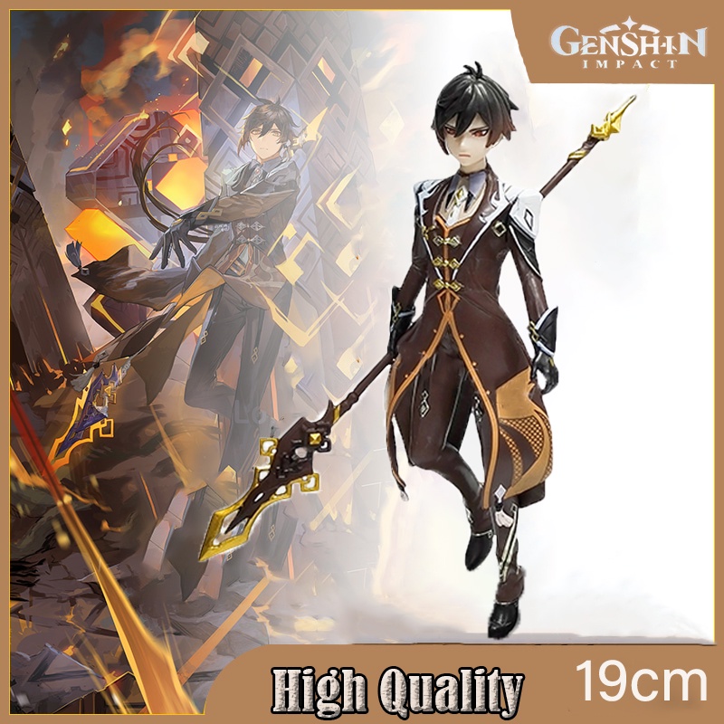 Genshin Impact Zhongli Xiao Anime Figure Game Peripherals Patung Manga Yasha PVC Action Figurine Mainan Model Koleksi