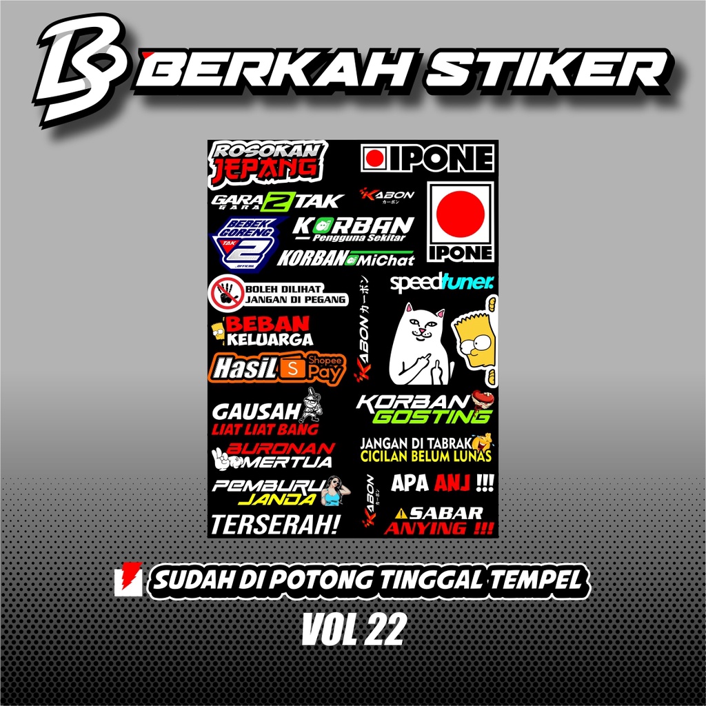 Sticker Pack Racing Stiker Motor harga perlembar laminasi glosy dan cuting