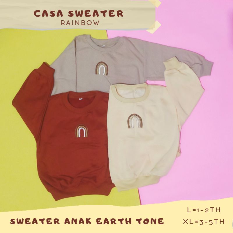 CASABOX - Sweater rainbow anak balita 1 - 5 tahun switer anak cewek cowok unisex