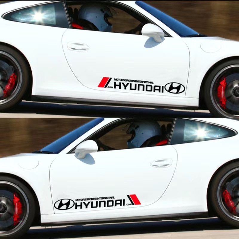 Stiker Mobil Auto Side Door Body Dekorasi Auto Untuk Hyundai i10 Kona Getz Aksen Elantra Tucson I30 Santafe Creta ix35 I20 I40 H1 Matrix Aksesoris