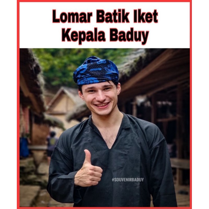 Iket Kepala Batik Iket khas Baduy Luar warna Hitam Biru