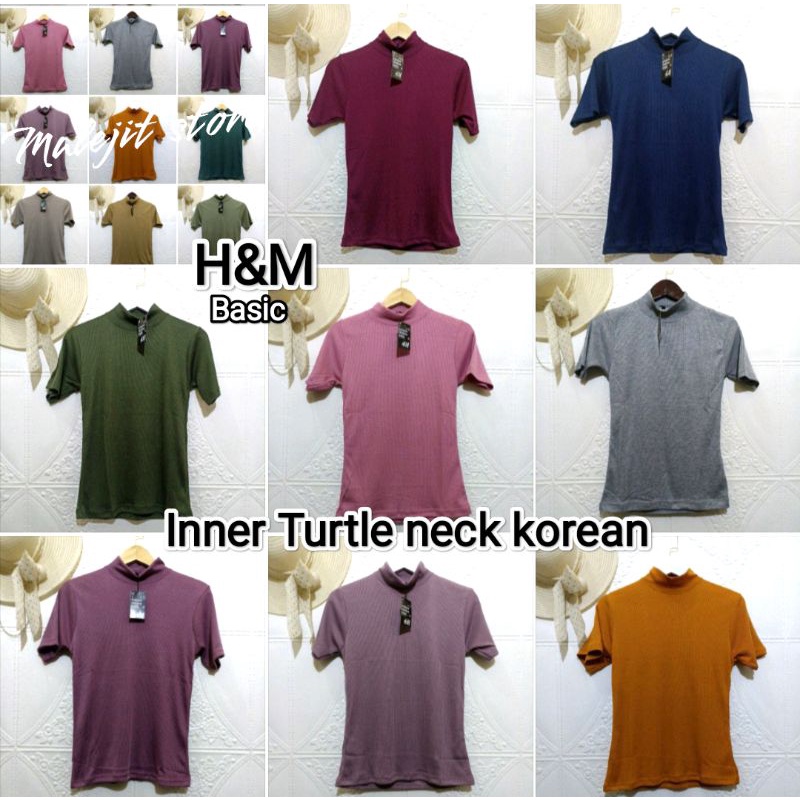 [COD]Inner wanita- turtle neck korean lengan pendek super premium