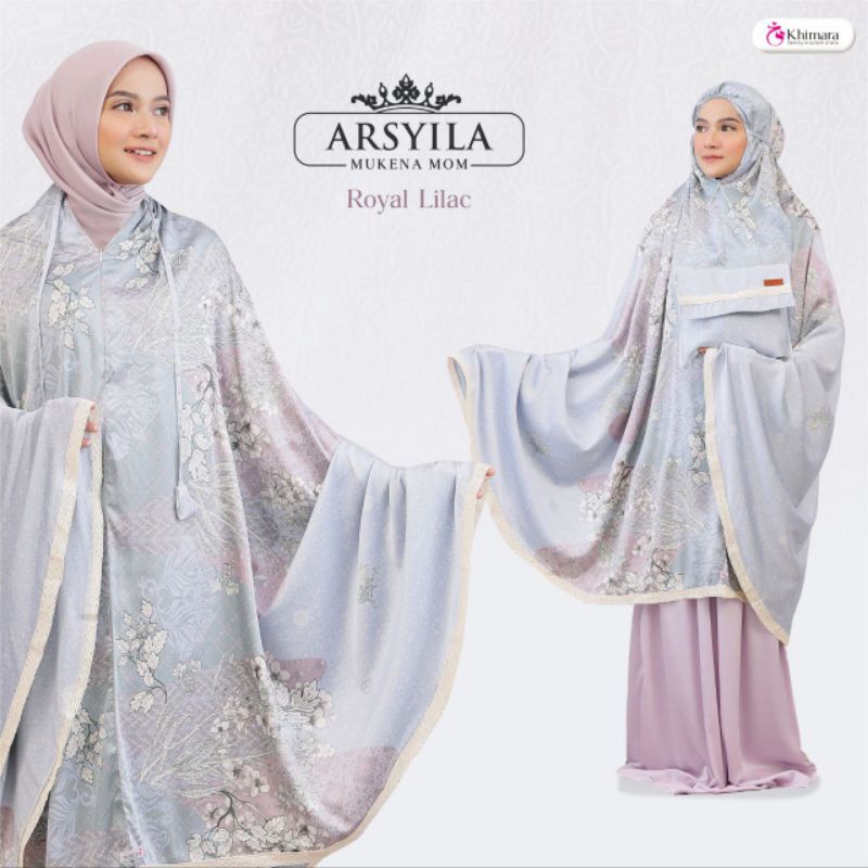 Arsyila Mukena Silk Armany Adem Semi Sutra motif polos tidak mudah kusut ORI by Khimara