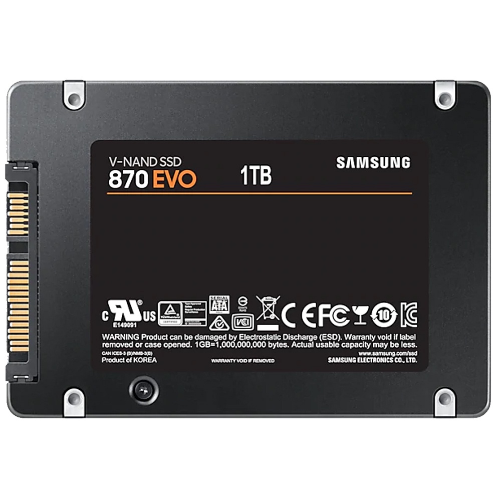 Samsung SSD 870 EVO SATA III 2.5 Inch 1TB - MZ-77E1T0BW - Black