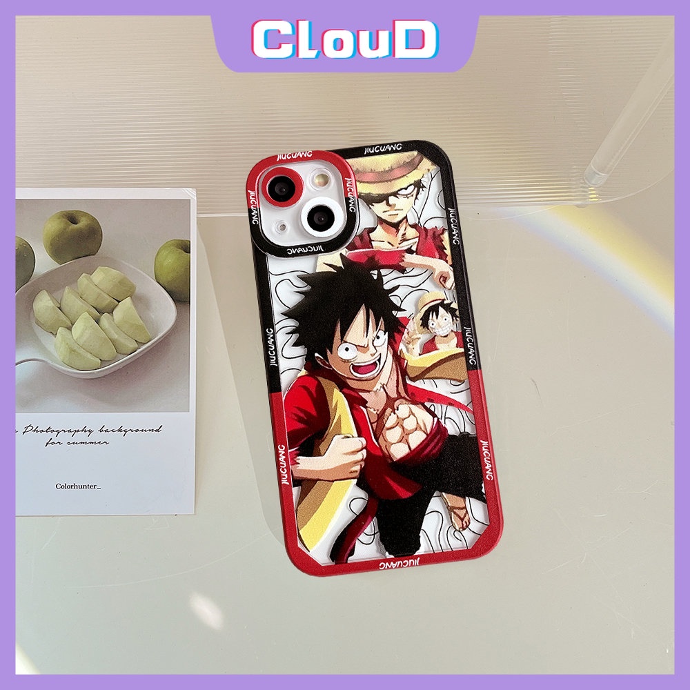 IPHONE Trendy One Piece Soft Tpu Case Kompatibel Untuk Iphone11 13 12 14 Pro Max 7Plus XR X XS Max 6s 6 8 7 Plus SE 2020 Shockproof Kartun Luffy Zoro Angel Eyes Phone Cover