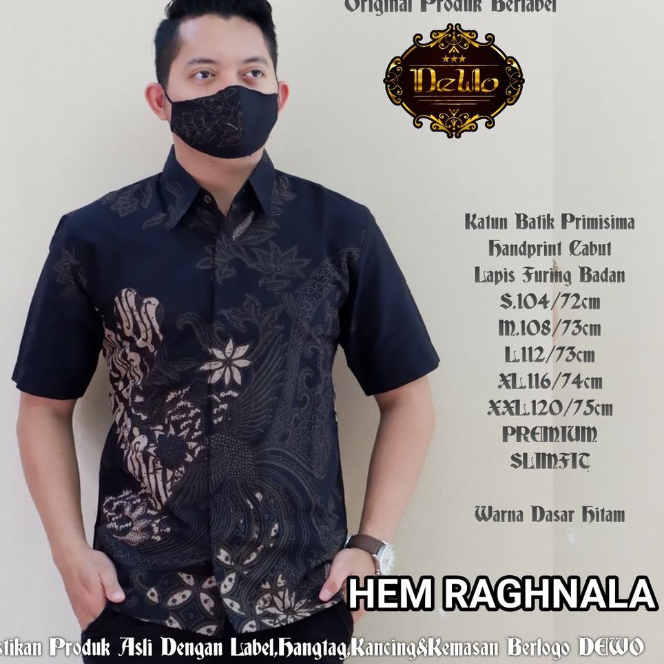 Tren Terbaru RAGHNALA HITAM Kemeja Batik Pria Lengan Pendek | Hem Batik Pria FULL FURING DeWo