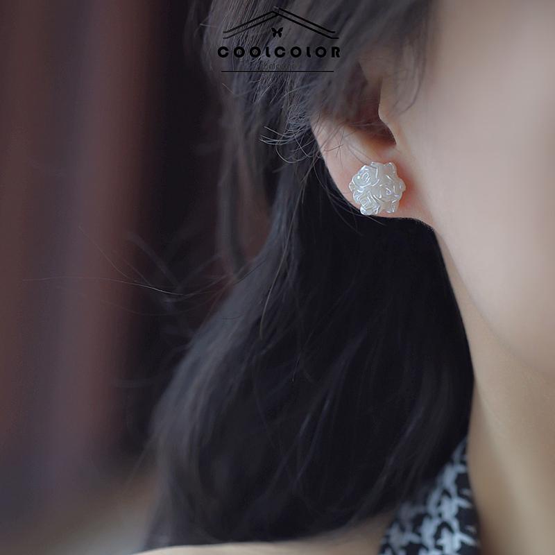 COD❤️Korea Anting Bunga S925 Korea Kecil Sepasang anting Tusuk Motif Retro  Flower Stud Earrings Vintage Fashion Impor Murah Aksesoris Ready Stock-cl
