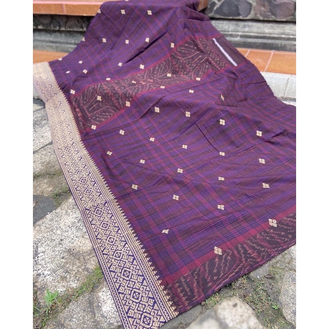 Set Saput udeng semi songket ungu