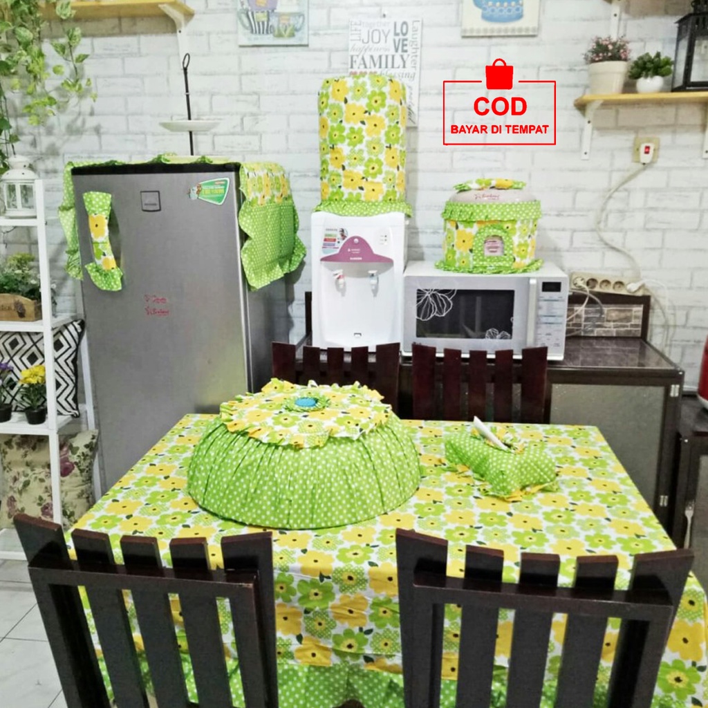 ✅COD Paket Kitchen Set Isi 8 Pcs Taplak Meja Makan Sarung Galon Mejikom Magicom Cover Tutup Kulkas Tudung Saji Kotak Tempat Tisu Tissue Tissu Perlengkapan Dekorasi Dapur Rumah Tangga Aesthetic Estetik Mewah Murah Aneka Motif Terbaru