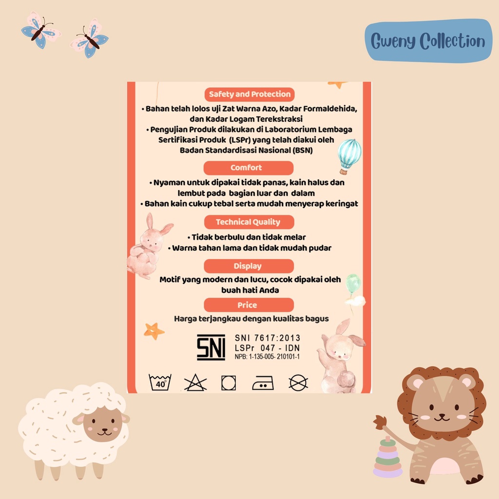 BAJU SETELAN LENGAN PENDEK, LENGAN PANJANG, TANPA LENGAN/KUTUNGAN BAJU BAYI CELANA PENDEK CELANA PANJANG UNISEX (ADX)