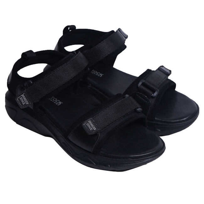 SARASARA YUK - Dunkenstock SKY Sepatu Sandal Wanita Size 36 - 40 Sendal Beleza Wedges Model dua Tali Strap Belakang Hak Tinggi Sole 4cm Sandal Gunung Velcro 37 38 39 Warna Black Belleza Kekinian Premium Terbaru Shoes Ori Original Mall Official Store