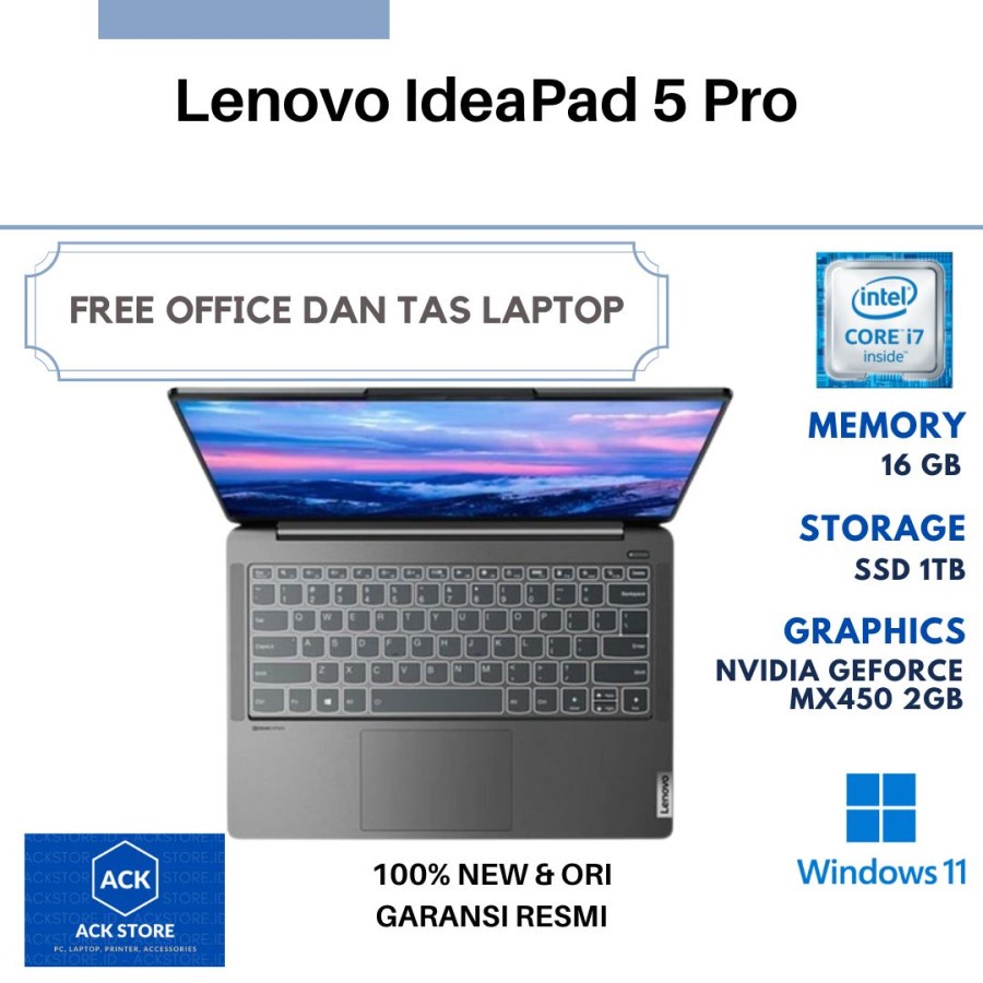 Lenovo IdeaPad 5 IP5 C1ID Pro i7-1165G7 16GB 1TB MX450 W10 OHS 14"