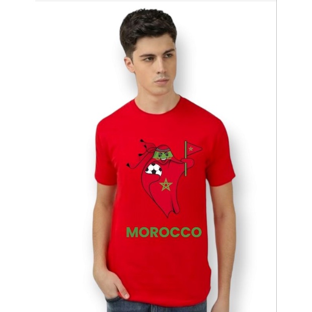 KAOS DISTRO KAOS BOLA TEAM MAROKO MASKOT QATAR KAOS PIALA DUNIA