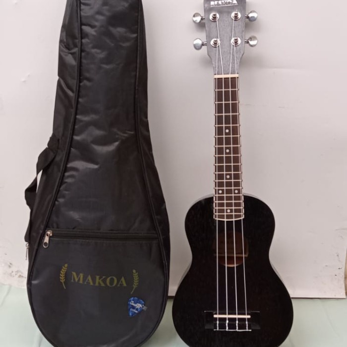 ukulele soprano makoa free tas dan pik - hitam makoa