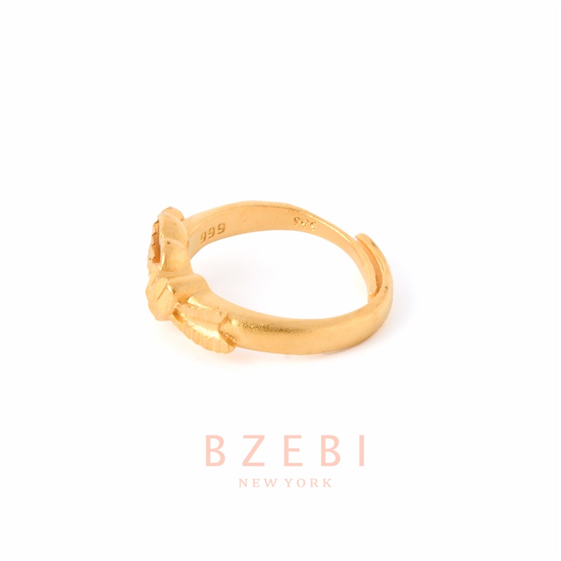 Bzebi Cincin Hati Emas Saudi 24k, Cincin Terbuka Dapat Disesuaikan, Anti Karat, Gaya Korea, Aksesoris Fashion Wanita, Aksesoris Harian, Perhiasan Premium, Hadiah Ulang Tahun Dengan Kotak 378r