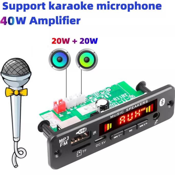 KTY.22De22т ‑ KIT MODUL MP3 BLUETOOTH 5.0 AMPLIFIER 2X20W KARAOKE