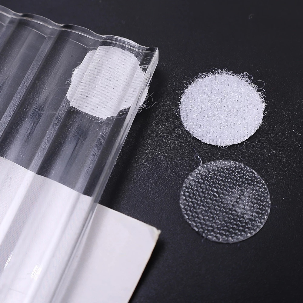 Untuk Kelas Kantor Rumah Dua Sisi Nilon Tape Putih Hitam Bulat Hook Loop Boob Tape Lem Kuat Self Adhesive Fastener Tape Dots10 /15 /20 Stiker Dots Tape Perekat