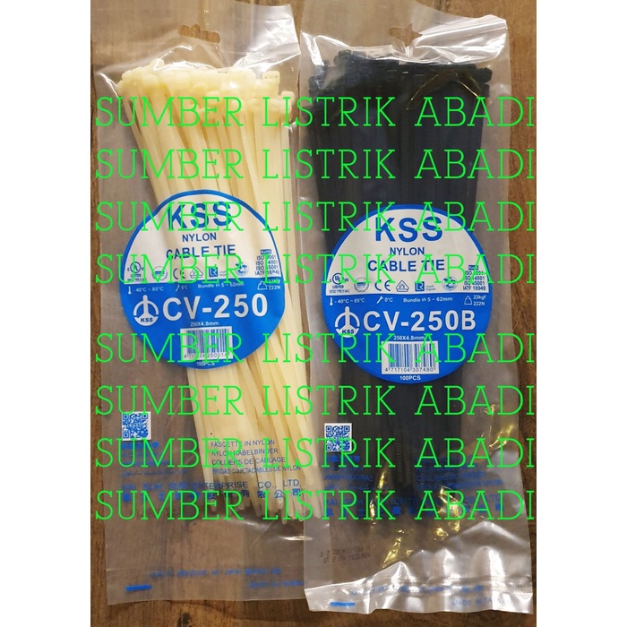 

SALE Kabel Ties KSS CV 250 isi 100pcs (hitam/ putih) Code 3150