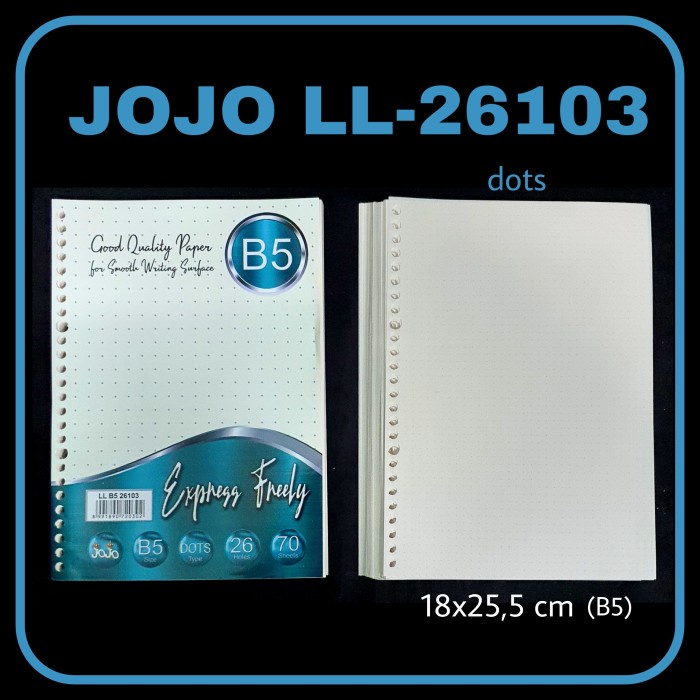 

PRO Loose Leaf JOJO B5 LL-26103 Dot/ Loose Leaf / Kertas Binder