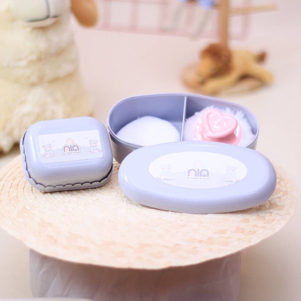 Tempat Bedak Bayi NIA + Sabun Bayi Warna Korea Lucu