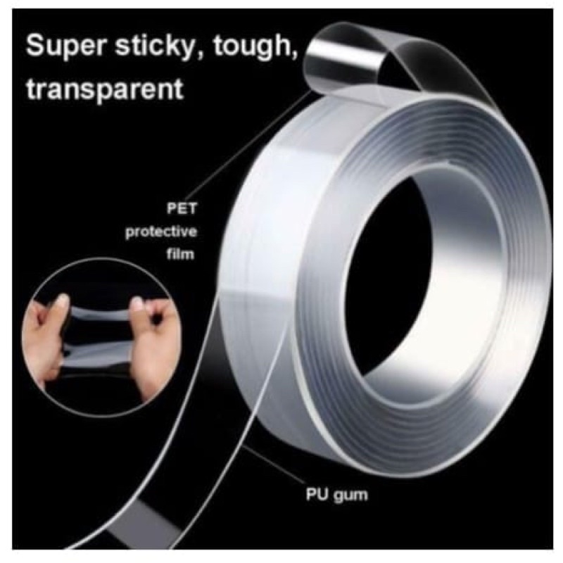 DOUBEL TAPE MAGIC CLEAR Perekat serba guna 5m &amp; 3m