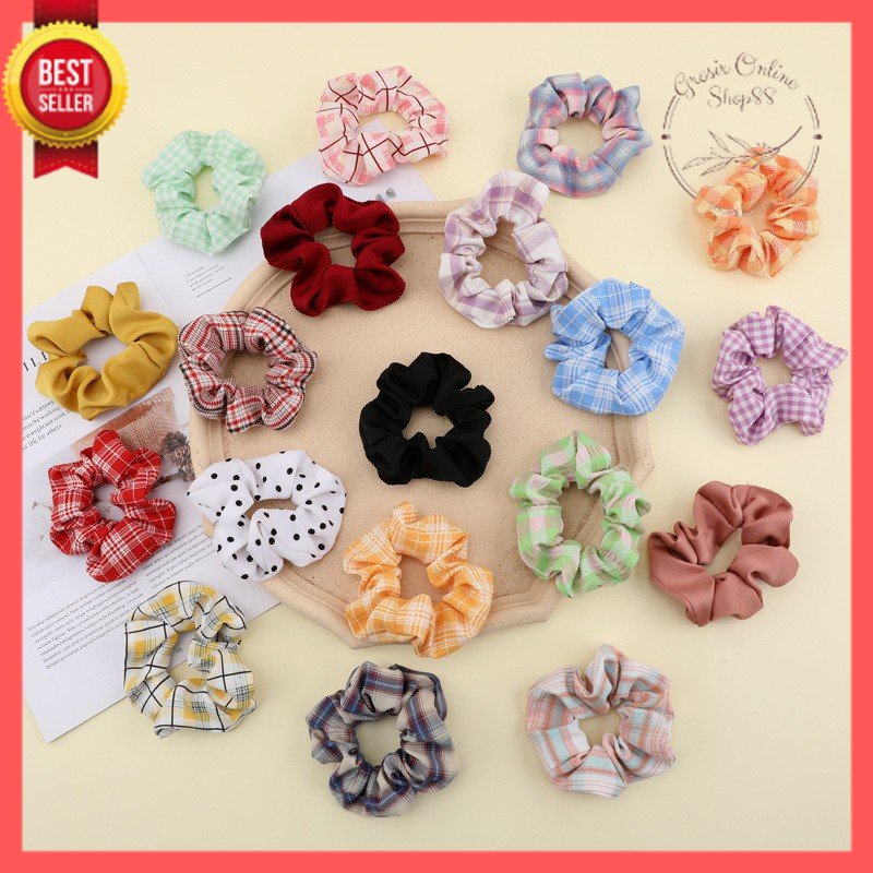 GOS -I113- IKAT RAMBUT SCRUNCHIE KOREA STYLE - IKAT CEPOL RAMBUT - KUNCIRAN RAMBUT SCRUNCHIE MODEL KOREAN