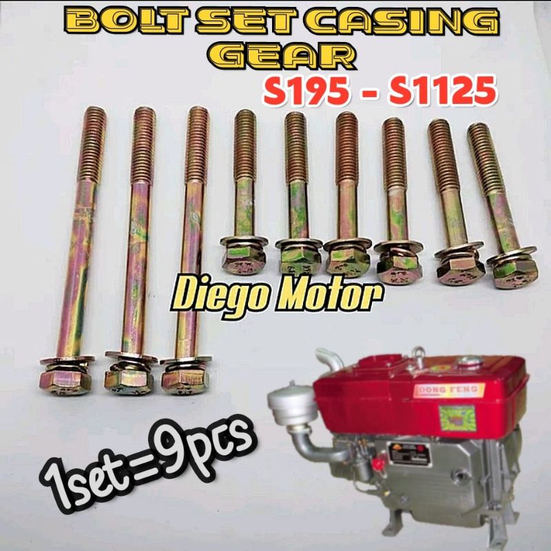 Bolt Gear Casing Baut Set Tutup Depan Gigi Kap Engkol Mesin Diesel Dongfeng S195 S1100 S1110 S1115 Z