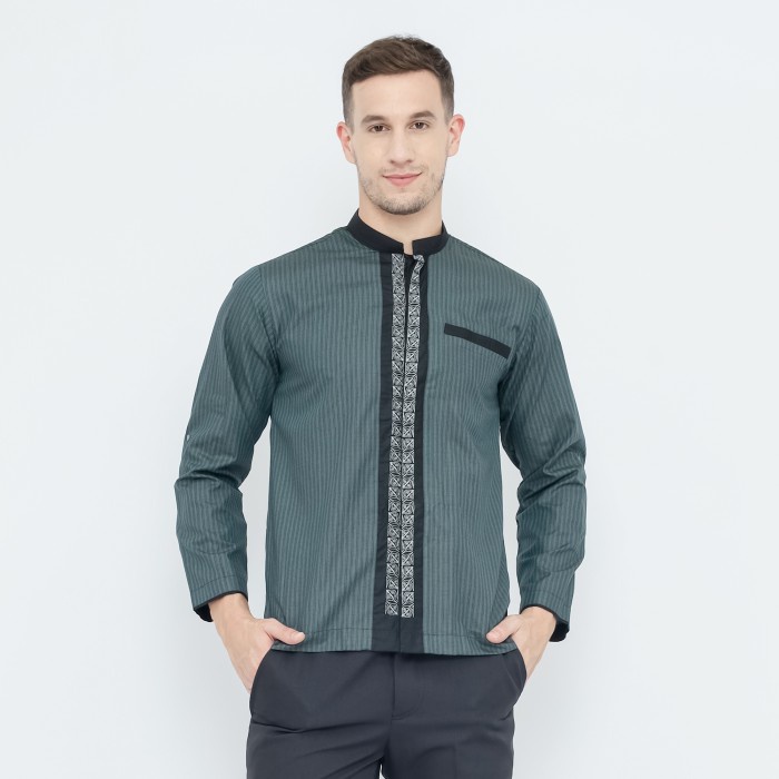 Baju Koko ATLAS Teens Warna Hijau Hitam - L