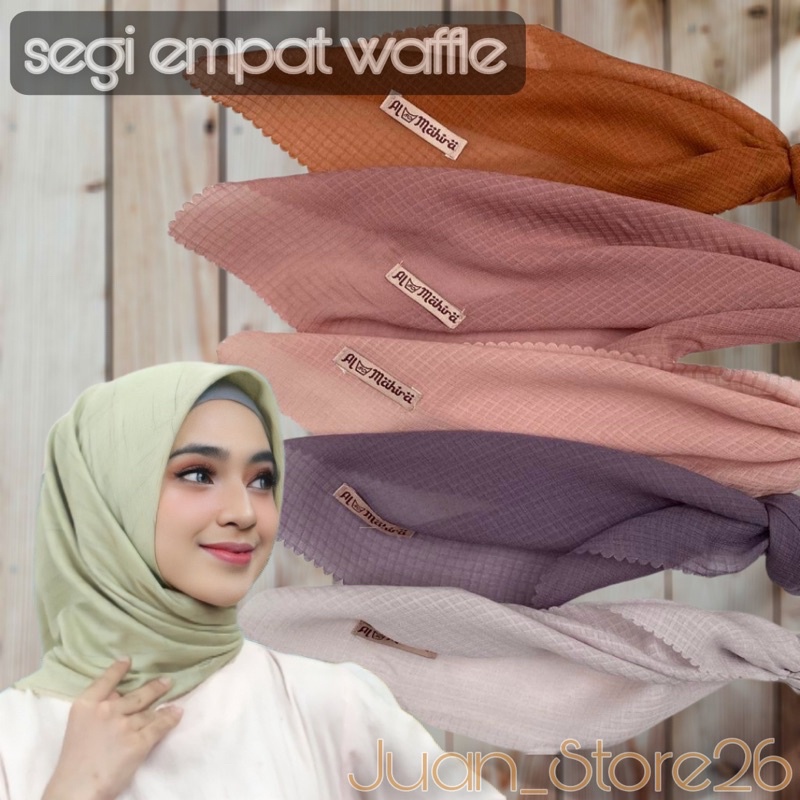 part2 Hijab Segiempat Waffle Laser cut By Almahira | Segiempat voal Waffle terbaru