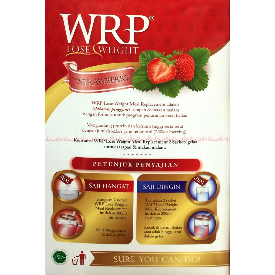 Wrp Lose Weight Meal 300gr Rasa Stoberi Replacement Susu WRP Rasa Stawberry Minuman Susu Diet Rasa Srawberi We Er Pe