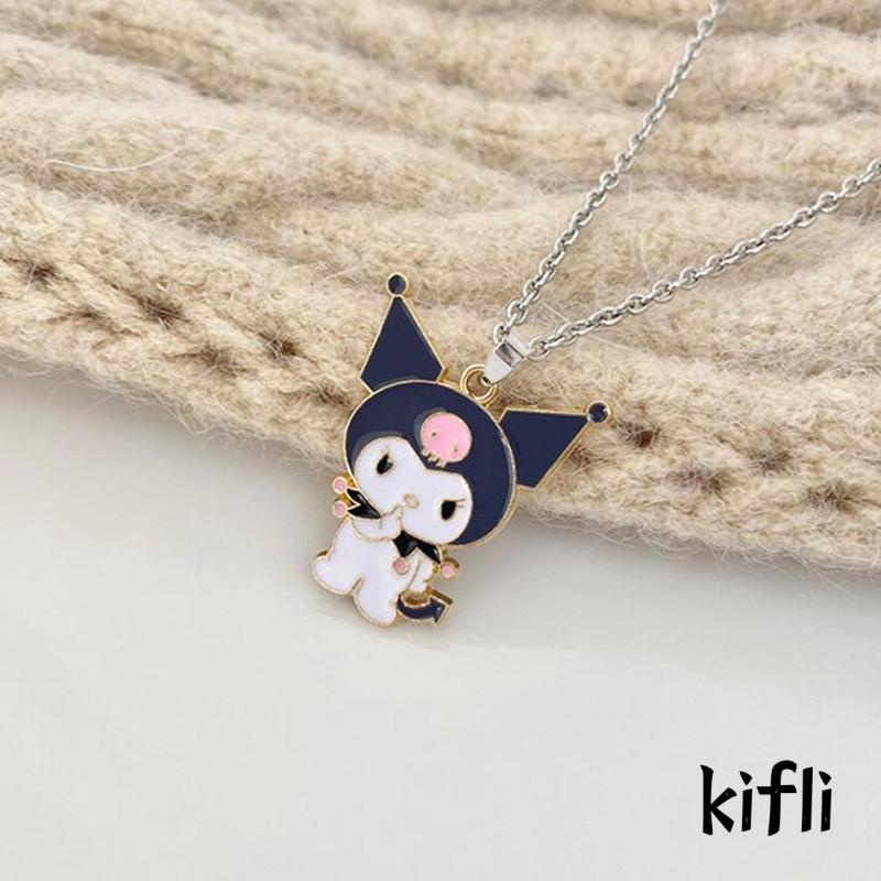 [KD] Kartun Punk Kalung Unisex Single-layer Logam Gelombang Air Kepribadian Hip Hop Kalung Panjang