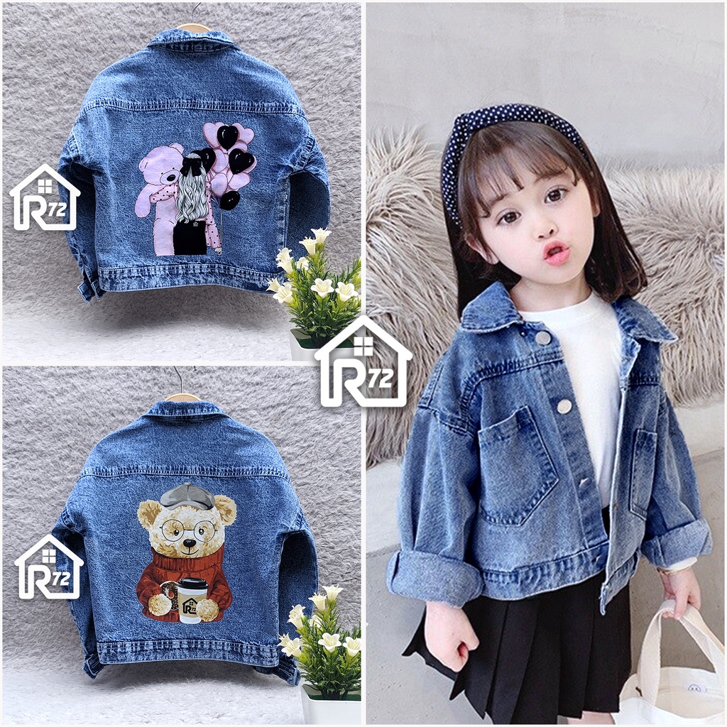 Jaket Jeans Anak Oversize - Gambar Karakter Lucu