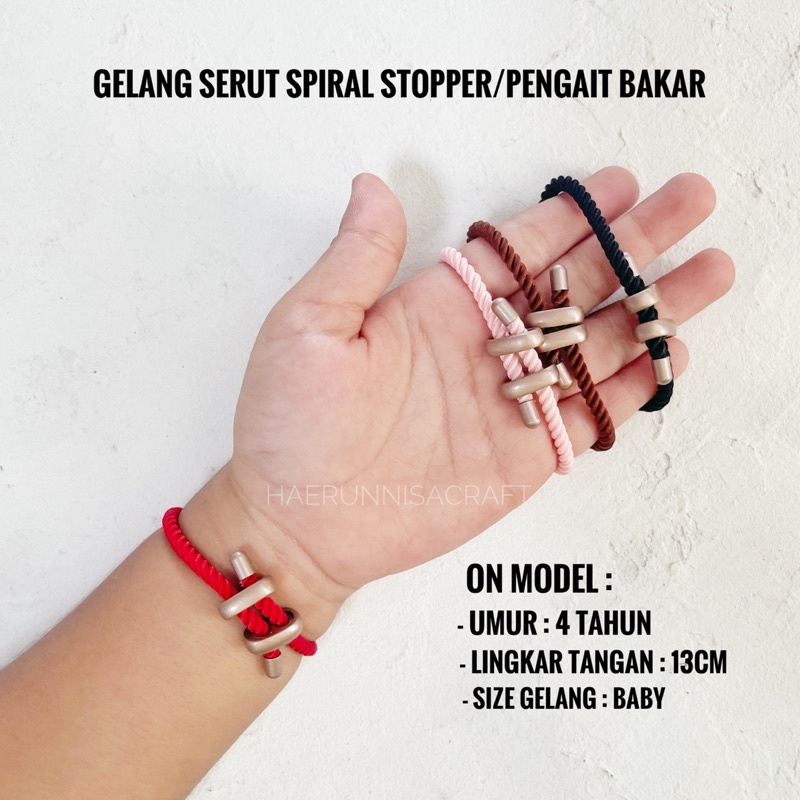 Gelang Serut Spiral Stopper/Pengait Bakar Bayi, Anak &amp; Dewasa