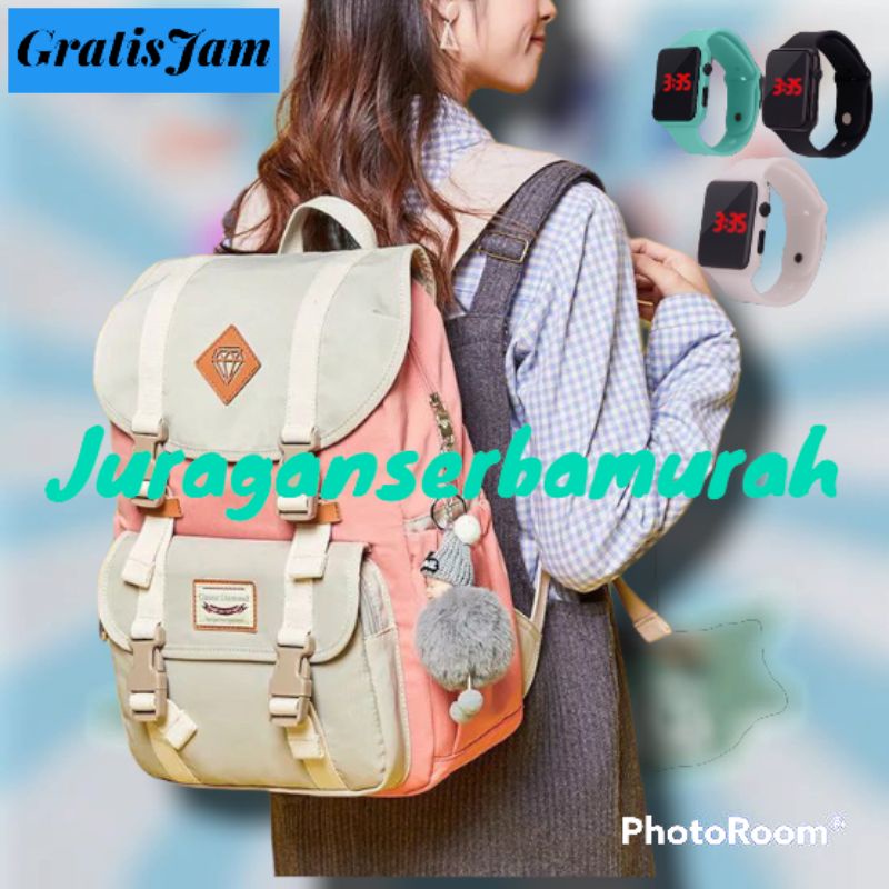 Tas Ransel Sekolah Anak Perempuan Backpack Korea Murah