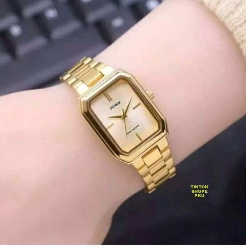 NEW COD!!! Jam Tangan Wanita Mirete Original || water resistan Murah || Rantai stainliss steel model Analog || Jam Tangan Wanita paling Kekinian Dan Terlaris || Jam Tangan Cewek Cantik || Jam Tangan wanita persegi CoD