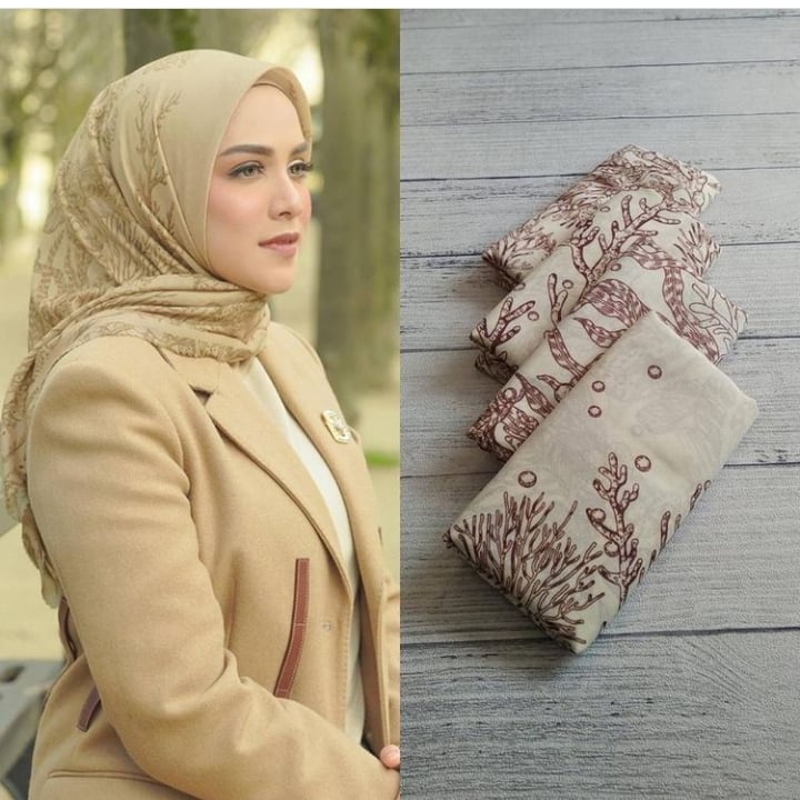 KERUDUNG SEGIEMPAT VOAL PREMIUM MOTIF KARANG