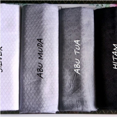 kain dobby polos pekalongan warna silver abu muda abu tua hitam