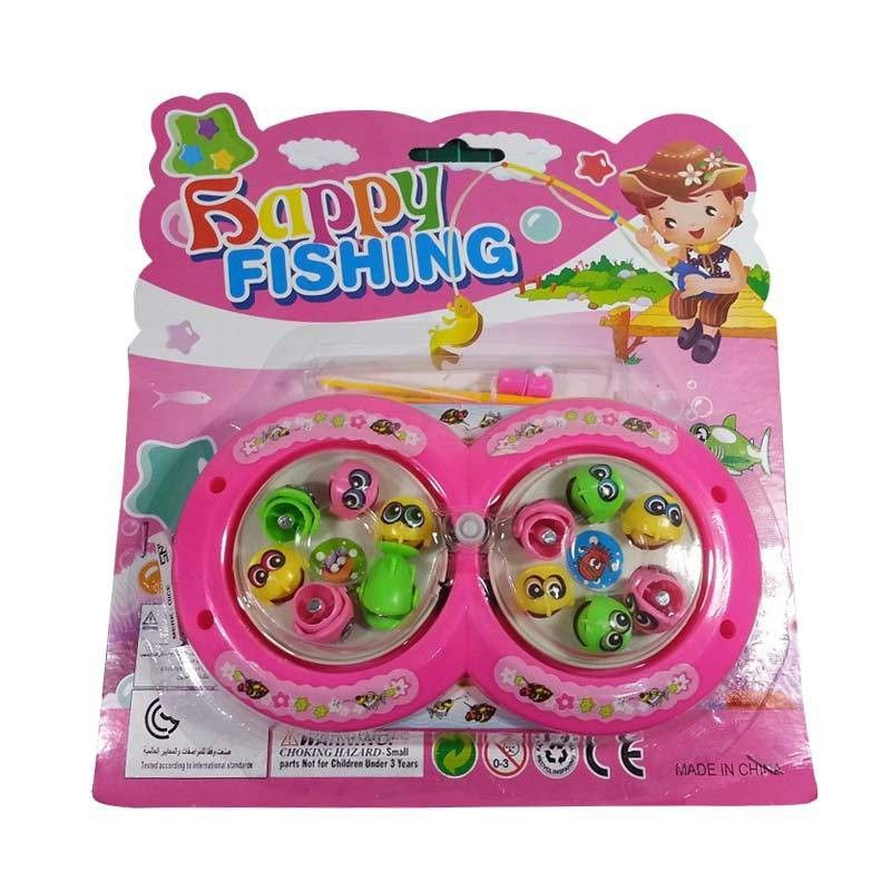 Mainan Anak Pancingan Ikan Magnet Putar 2 Kolam Happy Fishing