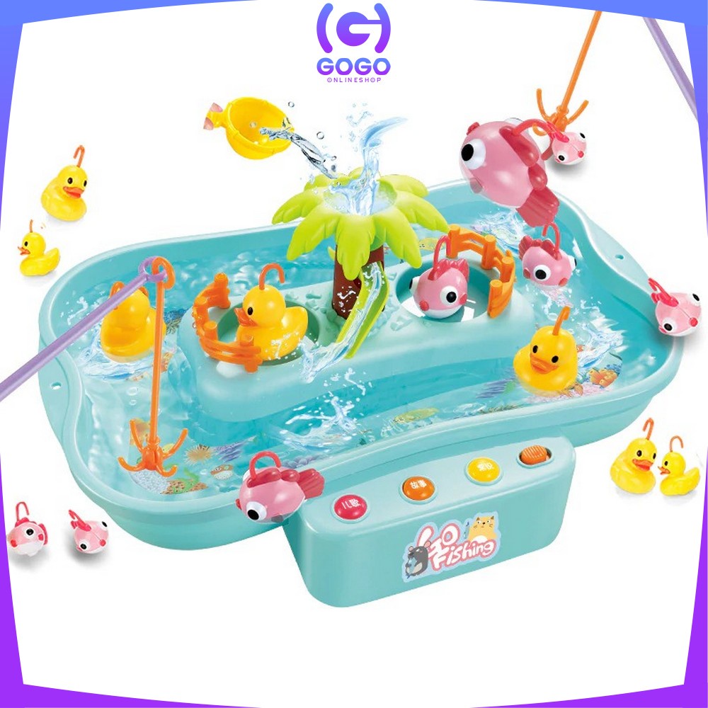 GOGO-M112 Mainan Pancingan Ikan GO FISHING Game Mainan Pancing Ikan Bebek Mainan Air Ada MUSIK