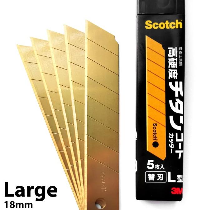 

Refill Cutter Emas, Scotch 3M 18mm Titanium Blade Besar