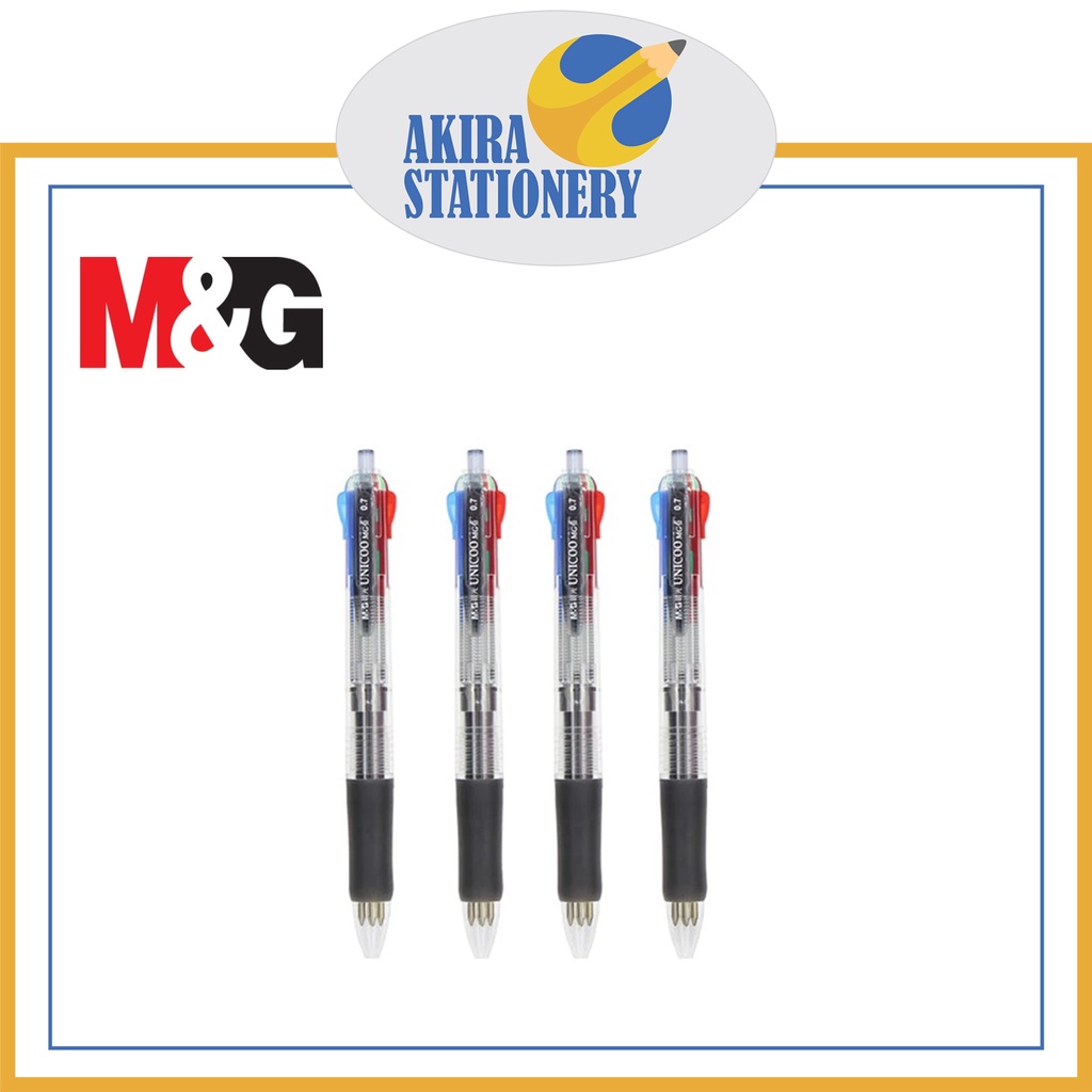 

Pulpen M&G 4 in 1 - 0.7 mm / Retractable Pen 4 Warna 07mm / BallPoint / Ballpen Cetek ( PCS )