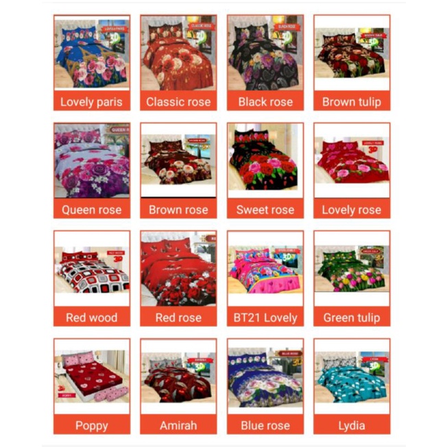 Bed cover Bonita 1 set sprei karet no 2 uk 160x200 cm motif 2