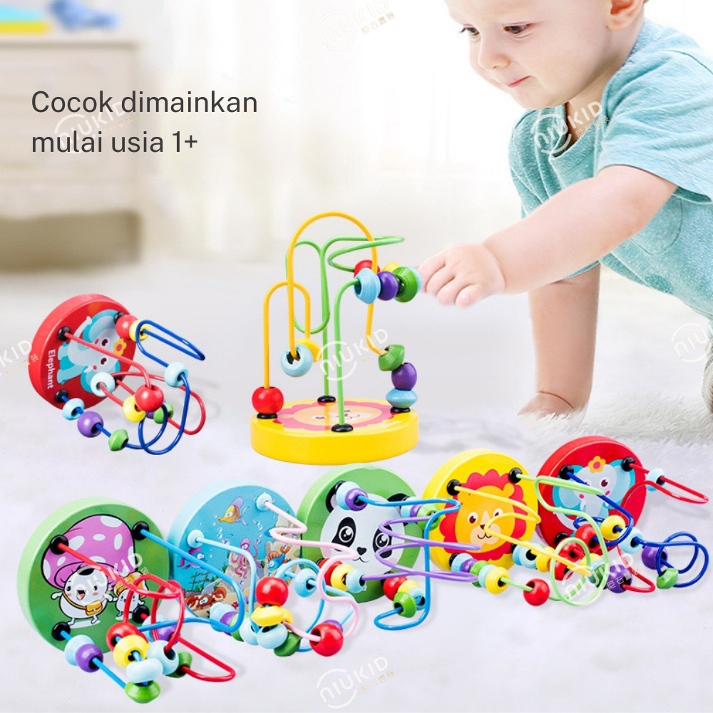 NIUKID MINI ROUND BEAD MINI ROUND BEADS MAINAN ALUR KAWAT KECIL MINI WIREMAZE GAME MAZE