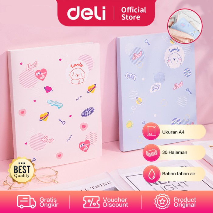 

NEW Deli Display Book / map file A4 30 Halaman PP shell 72493 Code 3489