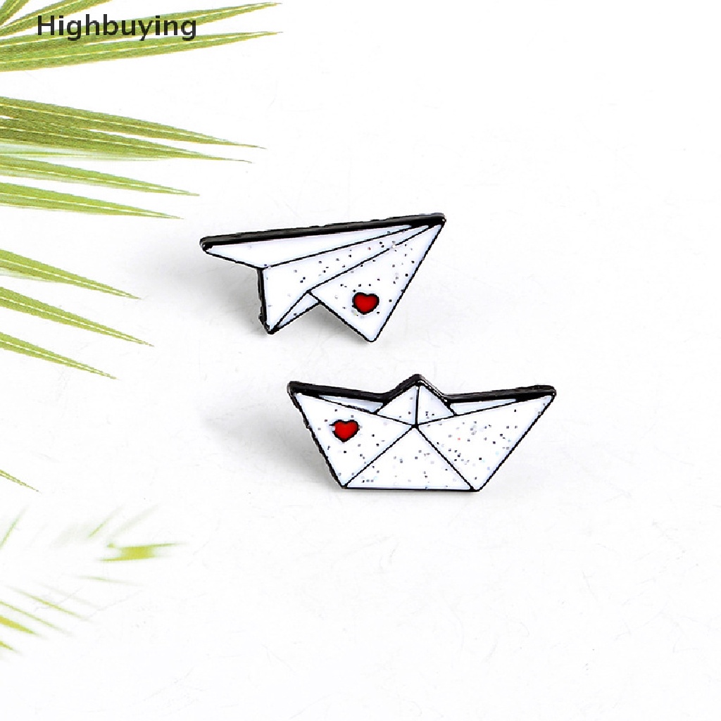 Hbid Pesawat Kertas Perahu Enamel Pin Cinta Bros Kerah Pin Baju Tas Pesawat Feri Lencana Mini Perhiasan Hadiah Glory