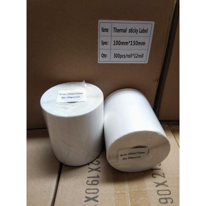 

100 X 150 mm KERTAS STICKER DIRECT THERMAL LABEL BARCODE 300pc